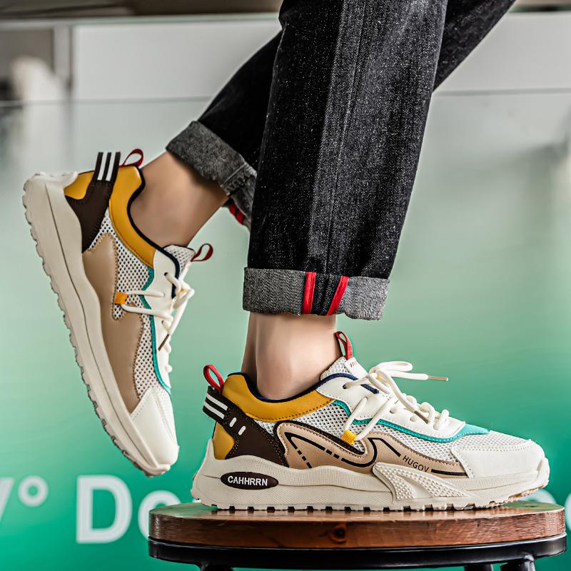 Fashion Men's Sneakers Summer Fashion Breathable Mesh Shoe Outdoor Running Casual Shoes for Men Comfortable Shock-absorbing Sports Shoes