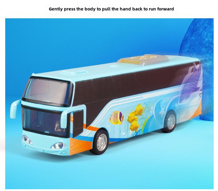 Alloy Passenger Bus Model with Sound, Light, and 5-Doors: Creative Decorative Toy