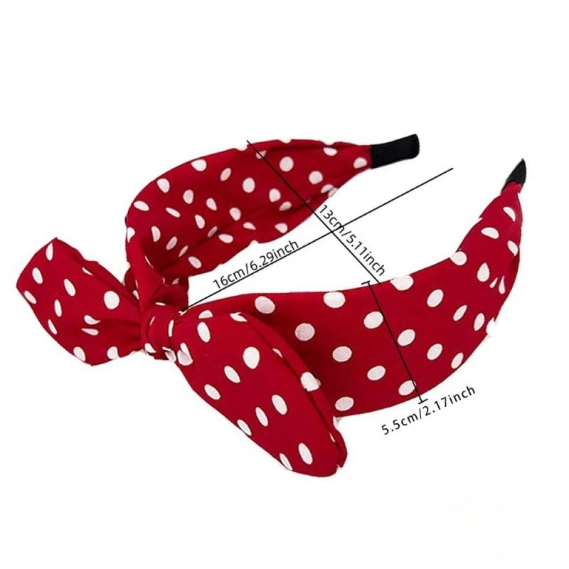 Rabbit Ear Polka Dot Headband Wide Brim Cute Hair Accessory Girls Women Fashion Hairband Hair Hoop Parties Festivals Daily Wear