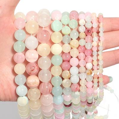 1 Strang 4 6 8 10 12mm Natürliche Bunte Jade Steinperlen Glatte Runde Lose Steinkugeln Für Schmuckherstellung DIY Armband Halskette
