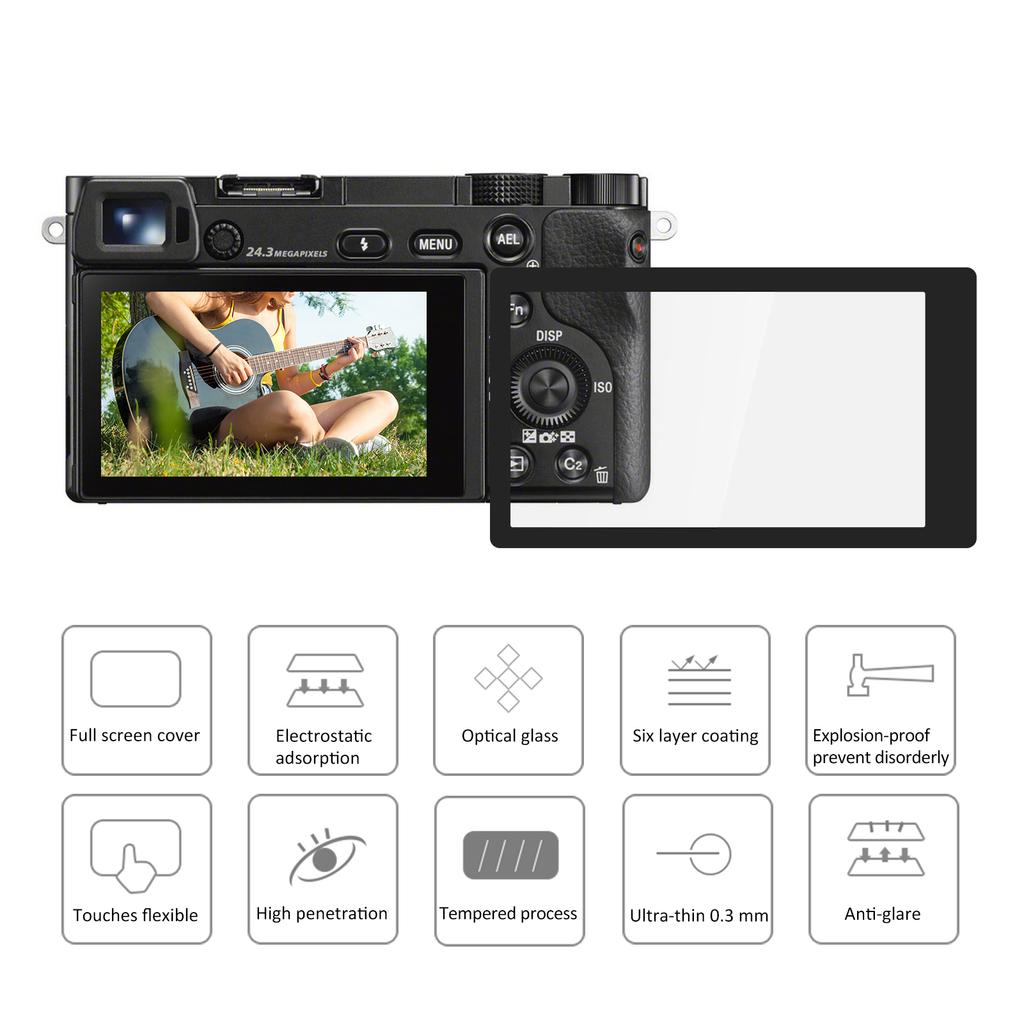 Tempered Glass Protector for Sony A6000/A6400/A6300/A5000 Camera Screen Protective Film