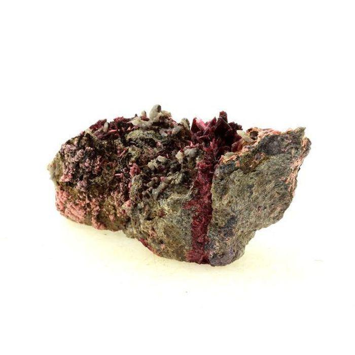 Pierres et Minéraux. Erythrite + Quartz. 215.0 ct. Bou Azzer Mine, Ouarzazate Province, Maroc.