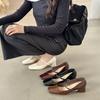 Thick Heel High Heels Women's Spring 2025 French Temperament Elegant with Skirt Square Head Light Mouth Low Heel Mary Jane Shoes