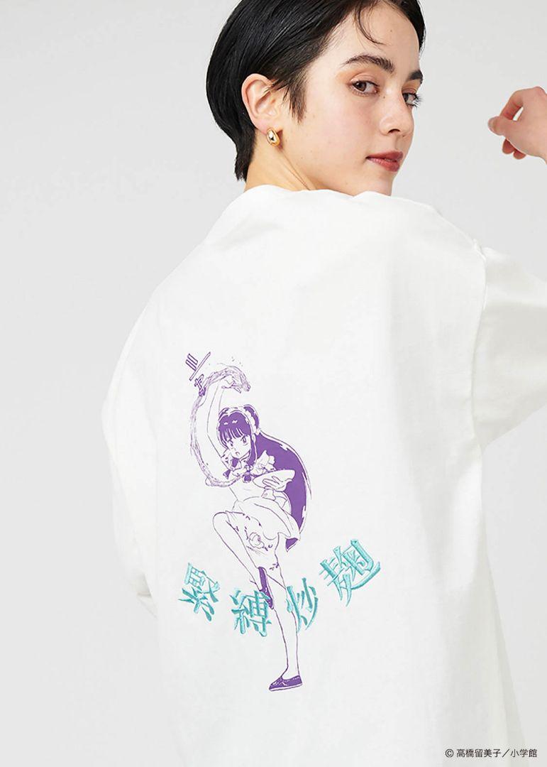 

[Б/У] Коллаборация Graniph x Ranma 1/2 Футболка Nekohanten Shampoo белая, размер S