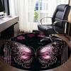 1pc Butterfly Fantasy Office Round Area Rug, Indoor Mat Suitable ForOffice, Under Office Chairs Bedroom Living Room Home Decor T190