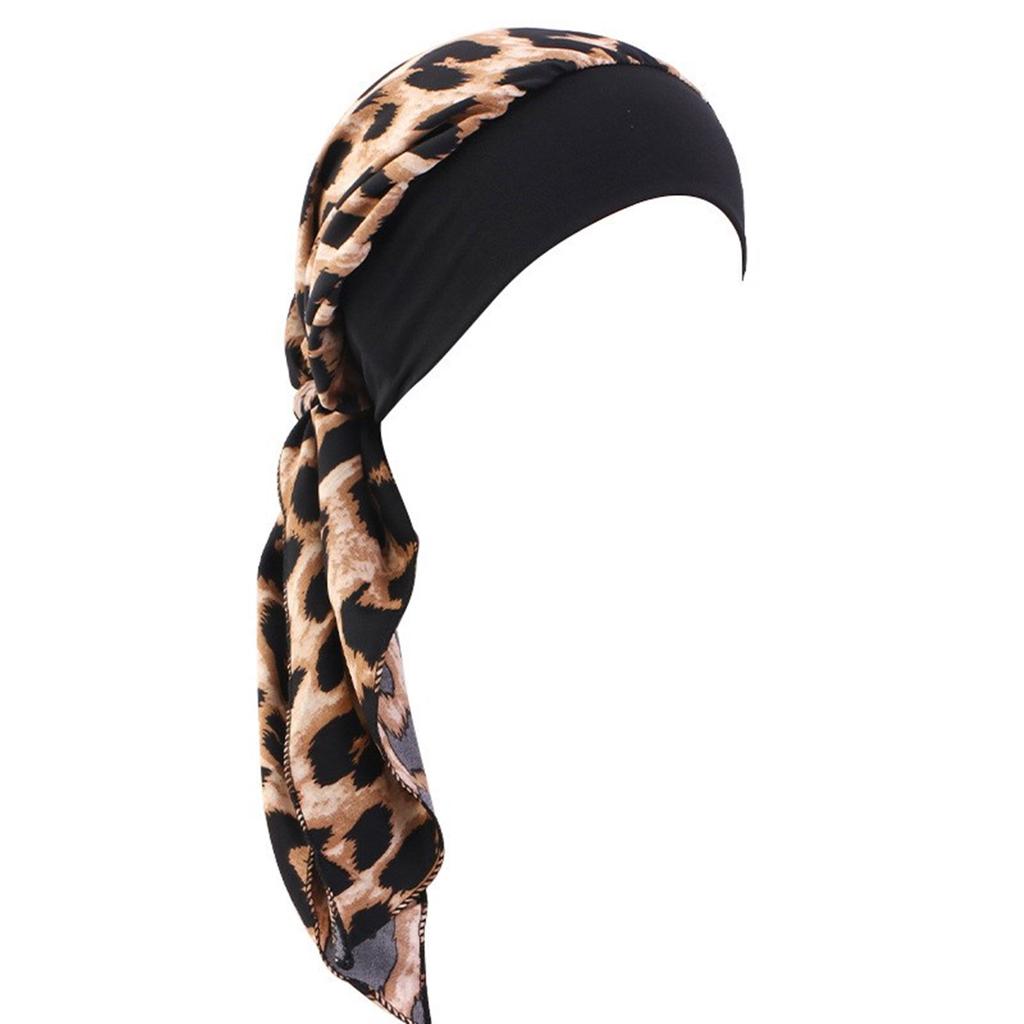 Women Vintage Turban Bonnet Hat with Elastic Wide Band Print Hijab Hat Bandana Headwrap Hat for Hair Loss Pastoral Hat