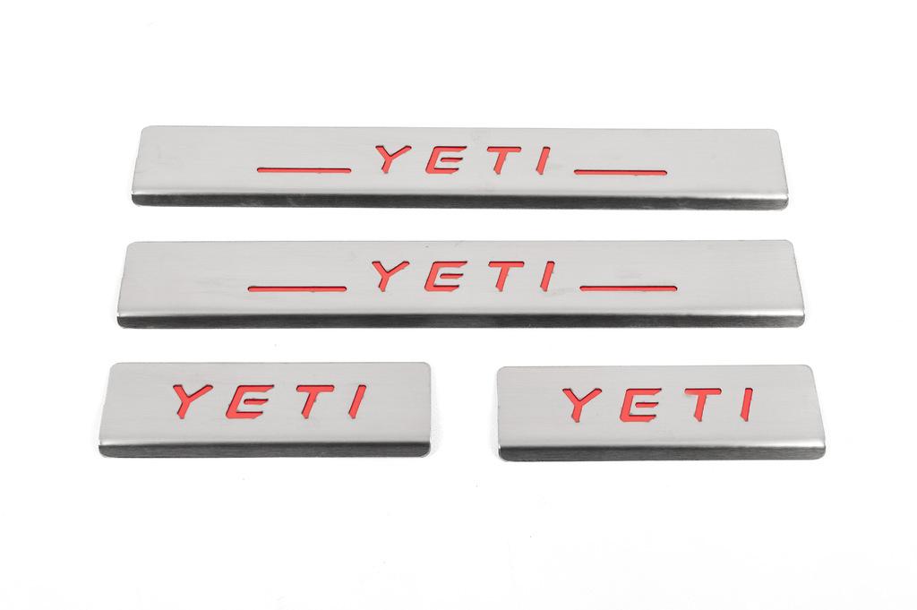 

Накладки на пороги Carmos V2-RED (4 шт, нерж.) для Skoda Yeti 2009-2017 гг