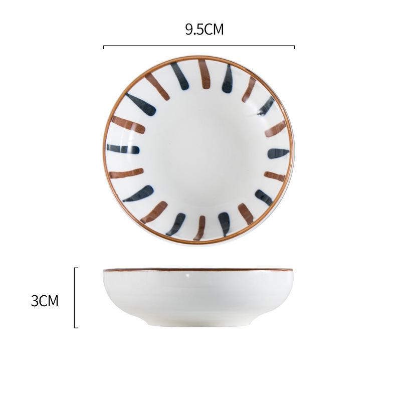 Ceramic Dipping With Vinegar Saucer, Underglaze Color, Small Round Saucer, Snack Hot Pot Restaurant, Hot Sauce Seasoning Saucer, Hot Pot Dipping