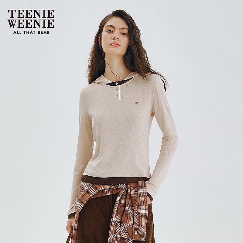 Teenie Weenie Women's Bear Logo Hooded T-Shirt