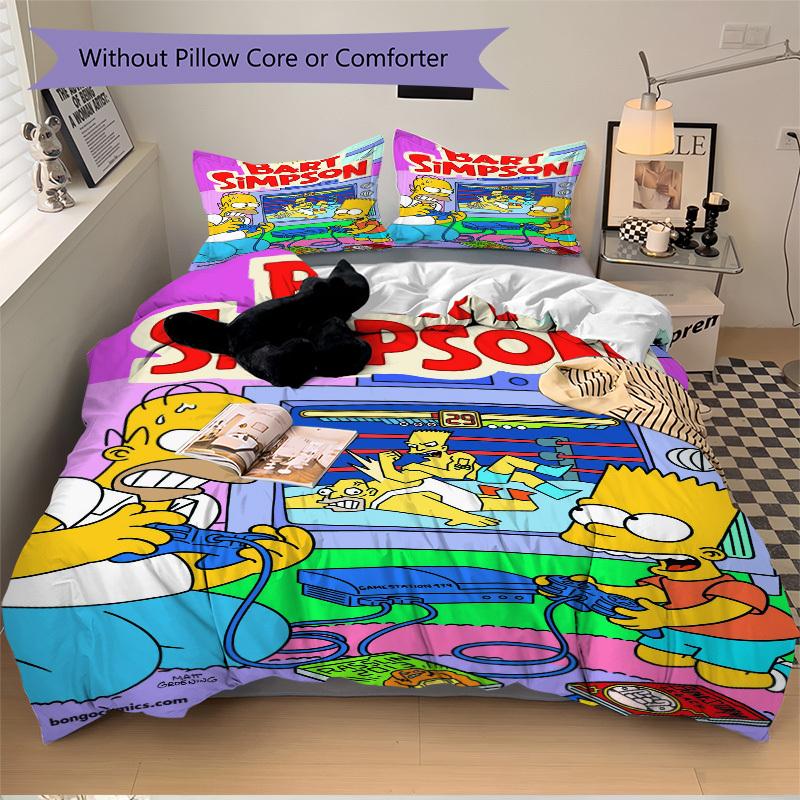 Bart Simpson Gamestation 479 Bedding Set - 3 Piece Comforter Cover Gift for Bedroom,Includes No InsertB184