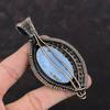 Angelite Pendant Copper Wire Wrapped Pendant Original Gemstone Pendant Angelite Jewelry Handmade Pendant Engagement Gift Copper Wire Jewelry