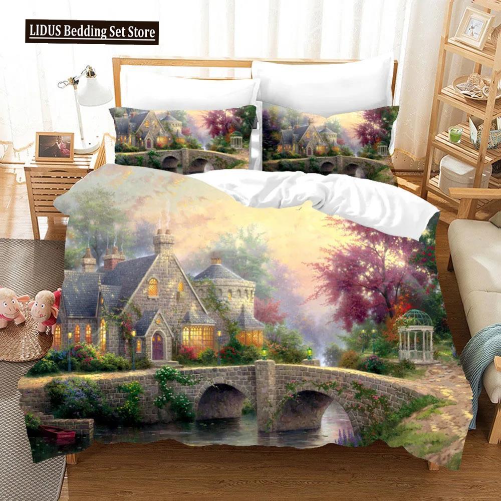 Oil Painting Van Gogh Star Sky Bedding Set Queen King Size Bedroom Decor Quilt Cover Pillowcase 2/3 Pcs Bed Linen Home Textile