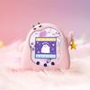 BUBBLELOGUS [For Tamagotchi Uni] Cute Silicone Protective Case with Charging Port, Wrist Strap & Stickers (Pink)