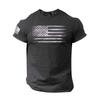 T-skjorter Skjorter for menn, American Flag T-skjorte for menn Patriotic Tee Kortermet Apperal Workout Muscle T-skjorter