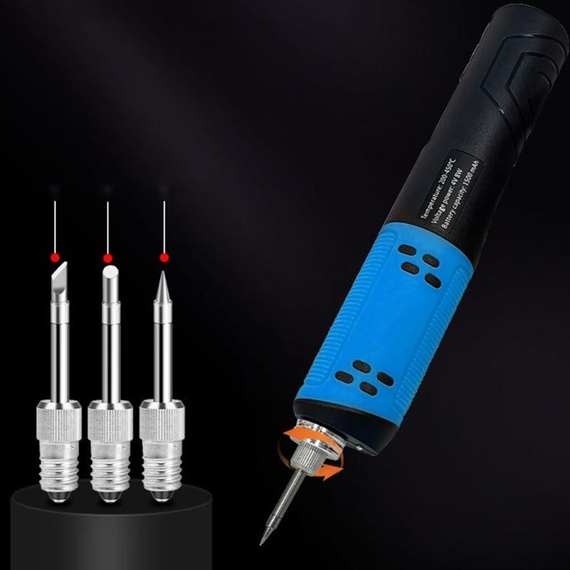 Wireless Soldering Iron Vertical Stand Built In 1500mAh Battery Rapid Heating Techs USB C Rechargeable Tool