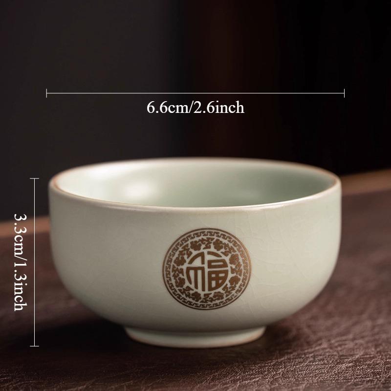 

Ru Kiln Tea Cup Household High-end Master Cup Cute Ceramic Kung Fu Teaset for Personal Use Tea Set Accessories Underglaze Colour 45ml
