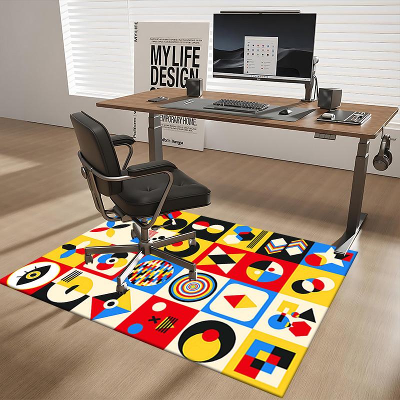 1pc Abstract Geometric Patterns Chair Mat - Festive Gift for Office Chairs, Non-Slip Carpet Suitable for Home Decor, Living Room, Bedroom, Game Room.P