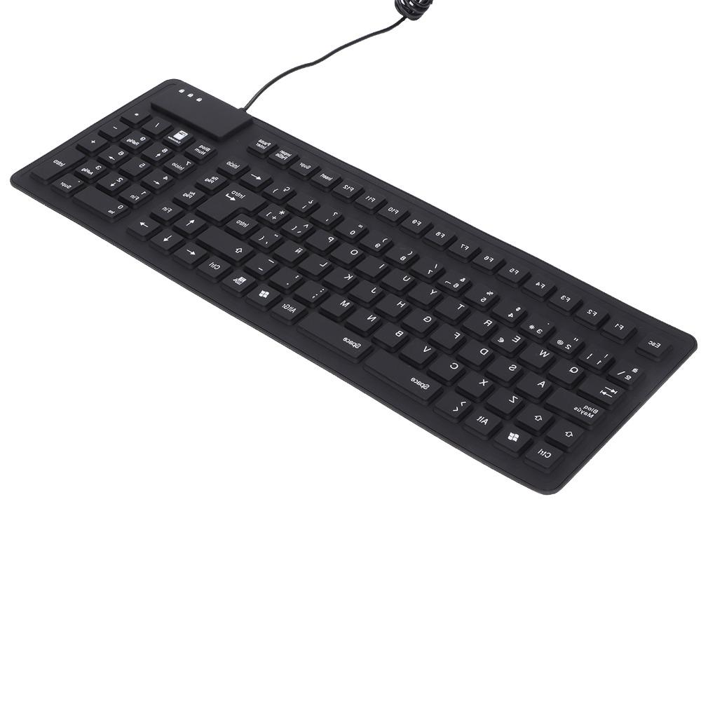 108 Key Silicone Keyboard Waterproof Design Quiet Operation USB Wired Keyboard Dustproof Construction Flexible Material