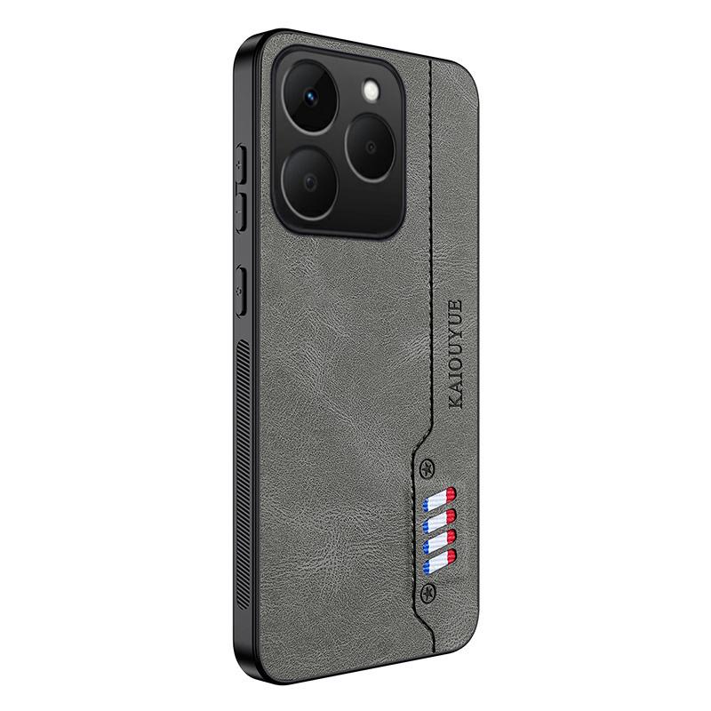 For Realme 15T Case Leather Hard Fall Prevention Design Cover with Soft Frame Anti-knock for Realme 15T Phone Casing