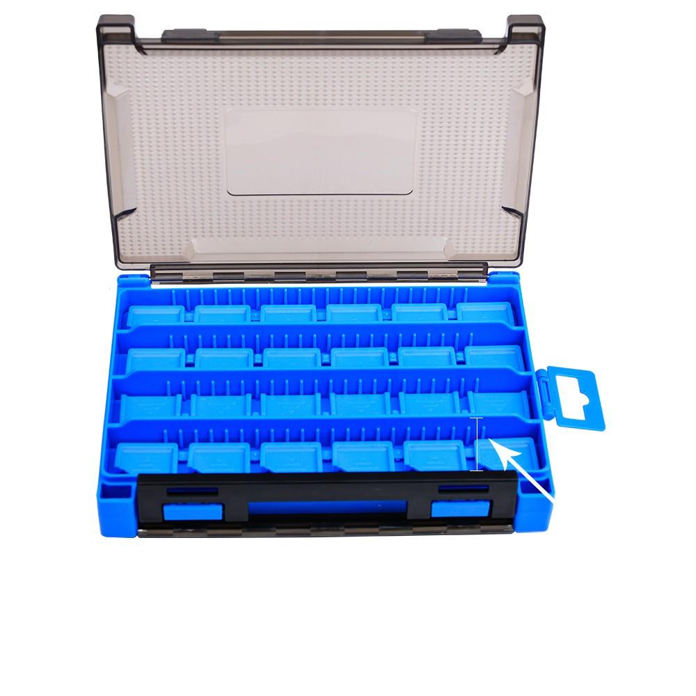 

Коробка для двойной приманки, двусторонняя коробка для рыболовных снастей, коробка для хранения аксессуаров для наживки, пластиковая коробка для приманки-карандаша Mino Large синий