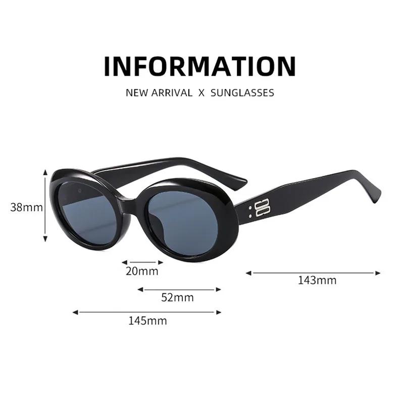Vintage  Designer Oval Sunglasses ladies Sun Glasses For Men Trend Punk Fashion Luxury Rivet Small Frame Eyeglasses UV400