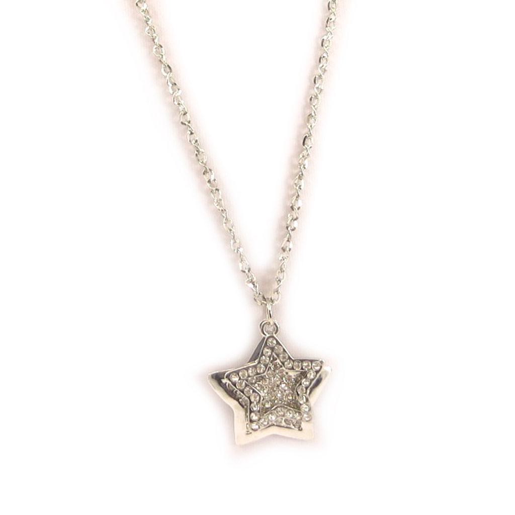 Les Trésors De Lily [C6122] - White 'Twin Stars' Designer Necklace