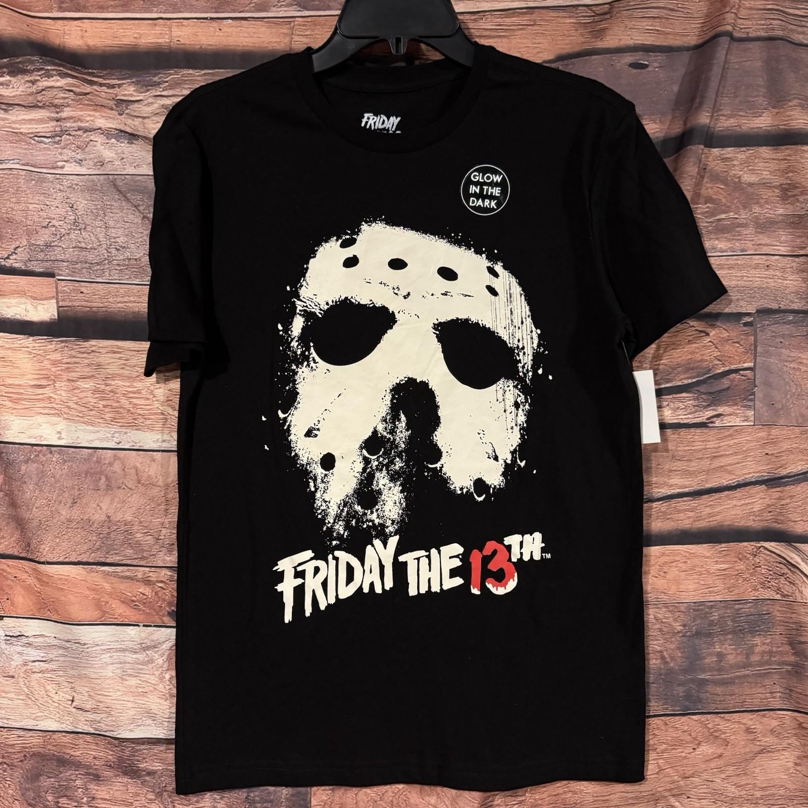 Friday The 13th Jason Mask Glow In The Dark Mens Small S NWT Horror NEW Unisex T-Shirt S