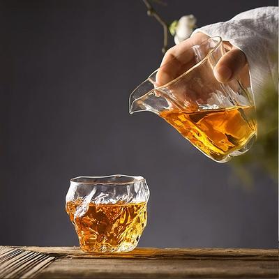 Japanese Style Glass Teacup Transparent Heat-resistant Kung Fu Fair Cup Chahai Creative Teacup Teaware Accessories 2025 New