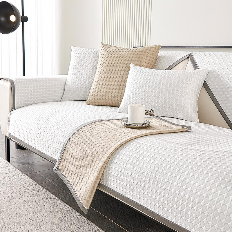 

Summer Ice Silk Sofa Cushion New Simple Modern Leather Sofa Cover Mat Seat Cushion Universal Non-Slip Armrest Cover 70*70cm