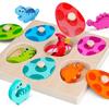 Ahşap Dinozor Yapboz Oyuncakları Montessori Mandal Bulmaca Oyunu Çocuklar Küçük Çocuklar 3D Ahşap Erken Öğrenme Eğitici Oyuncaklar Hediyeler İçin
