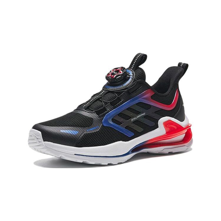 Anta Kids Comfortable Shock Absorbing Durable Low Top Running Shoes Kids sneaker Black Blue 312335560-3
