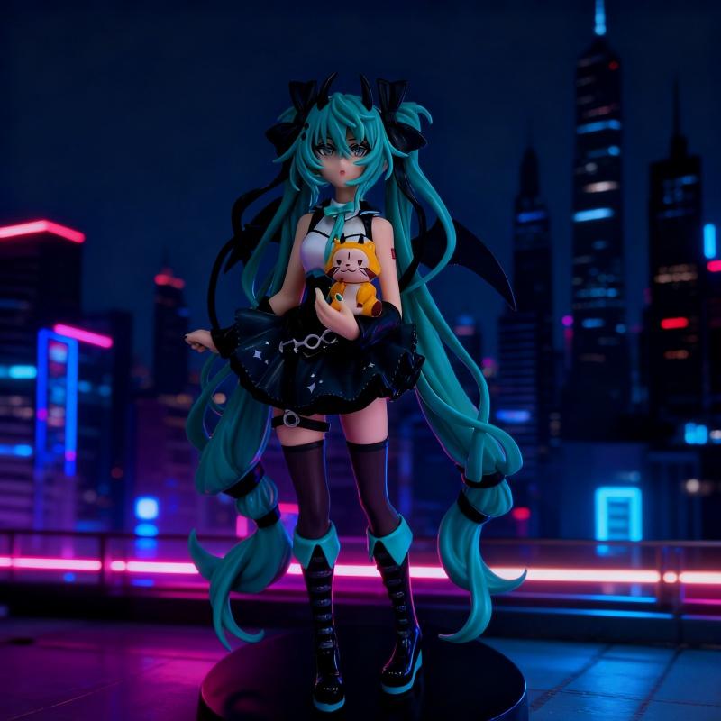 New anime character Hatsune Miku a little devil a raccoon and a dark ange suitable for decorations toys models tabletop ornamen