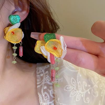 Nádherné náušnice zo série Kvetiny Lesný štýl Módne Všestranné náušnice Módne Ľahký luxus Vysoko kvalitné náušnice