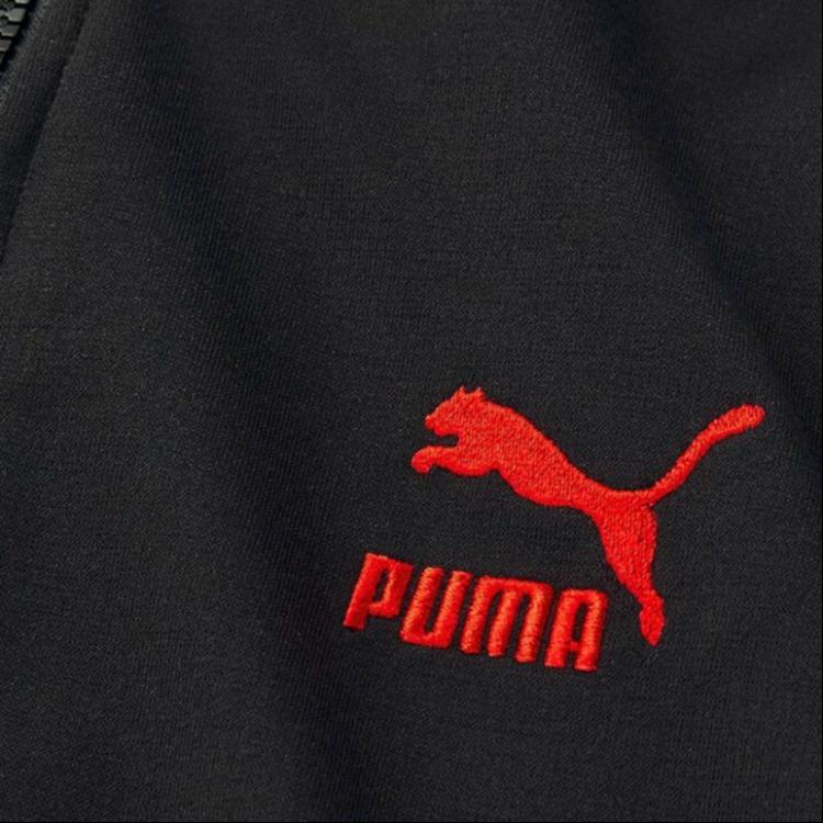Puma Logo Embroidered Cropped Jacket Women Jackets Black 536628-01