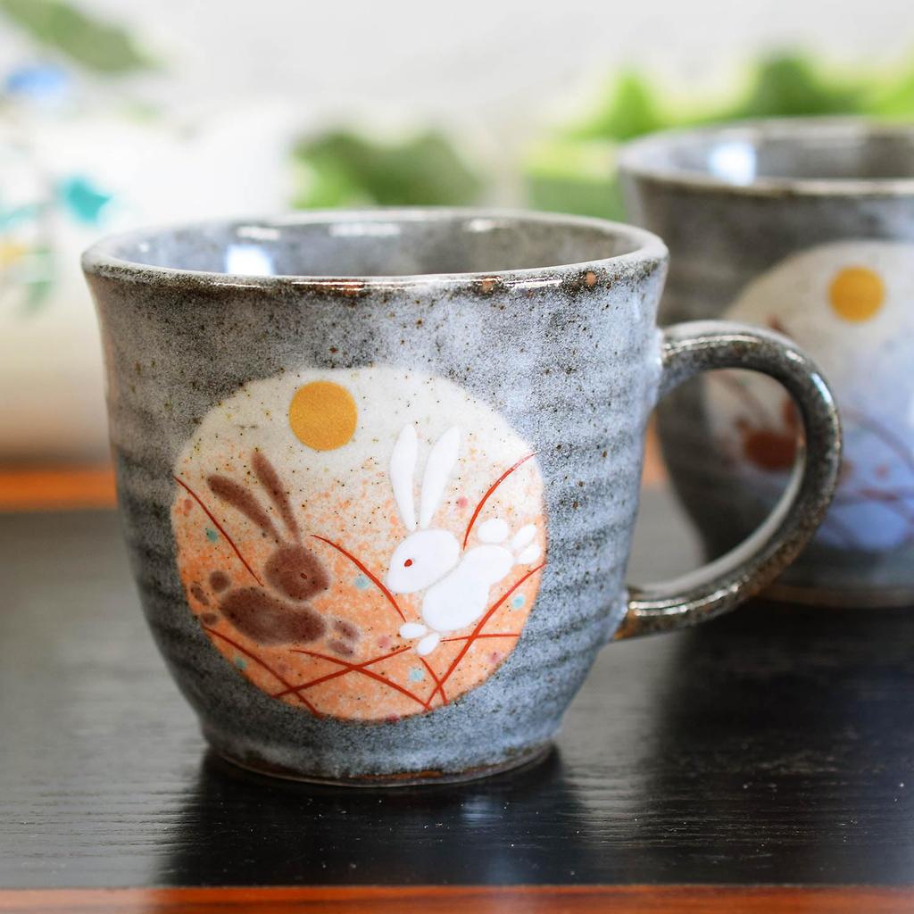 Sada stylových hrnků Waza no Kura Kutani Ware Hanehusagi Pottery Luxusní značkové nádobí vyrobené v Japonsku