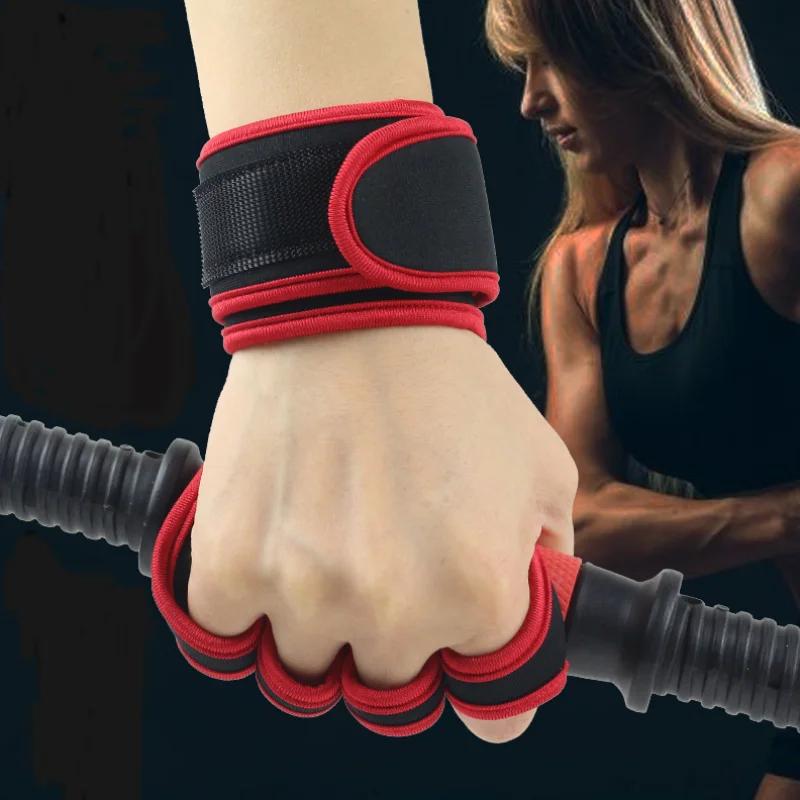 Non-slip Half Finger Training Gloves Weight Lifting Fitness Athletic Body Building Gymnastics Grips Gym Hand Palm Protector Gloves