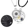 Love Couple Necklace Pair Clavicle Chain Projection Stone Sun Moon Pendant Necklace Men Women Love Tokens Tanabata G