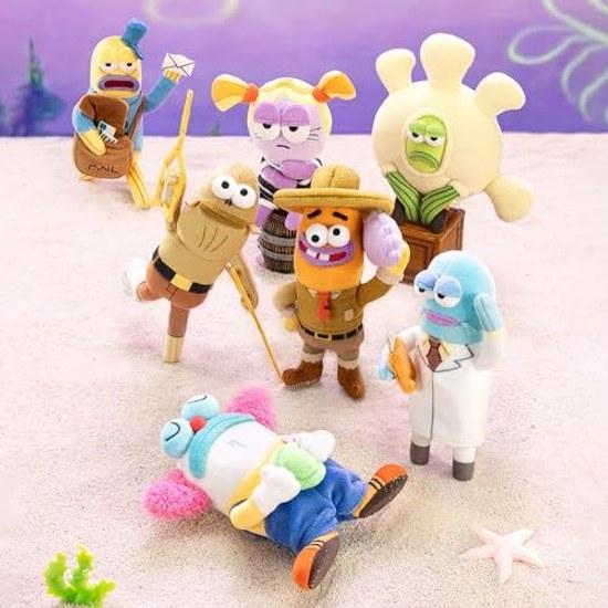SpongeBob Bikini Bottom Buddies Funny Plush Toy Series 2 Assorted Box 6 Pieces Fish Blind Gacha Doll Model Gift Support Activity Official Product