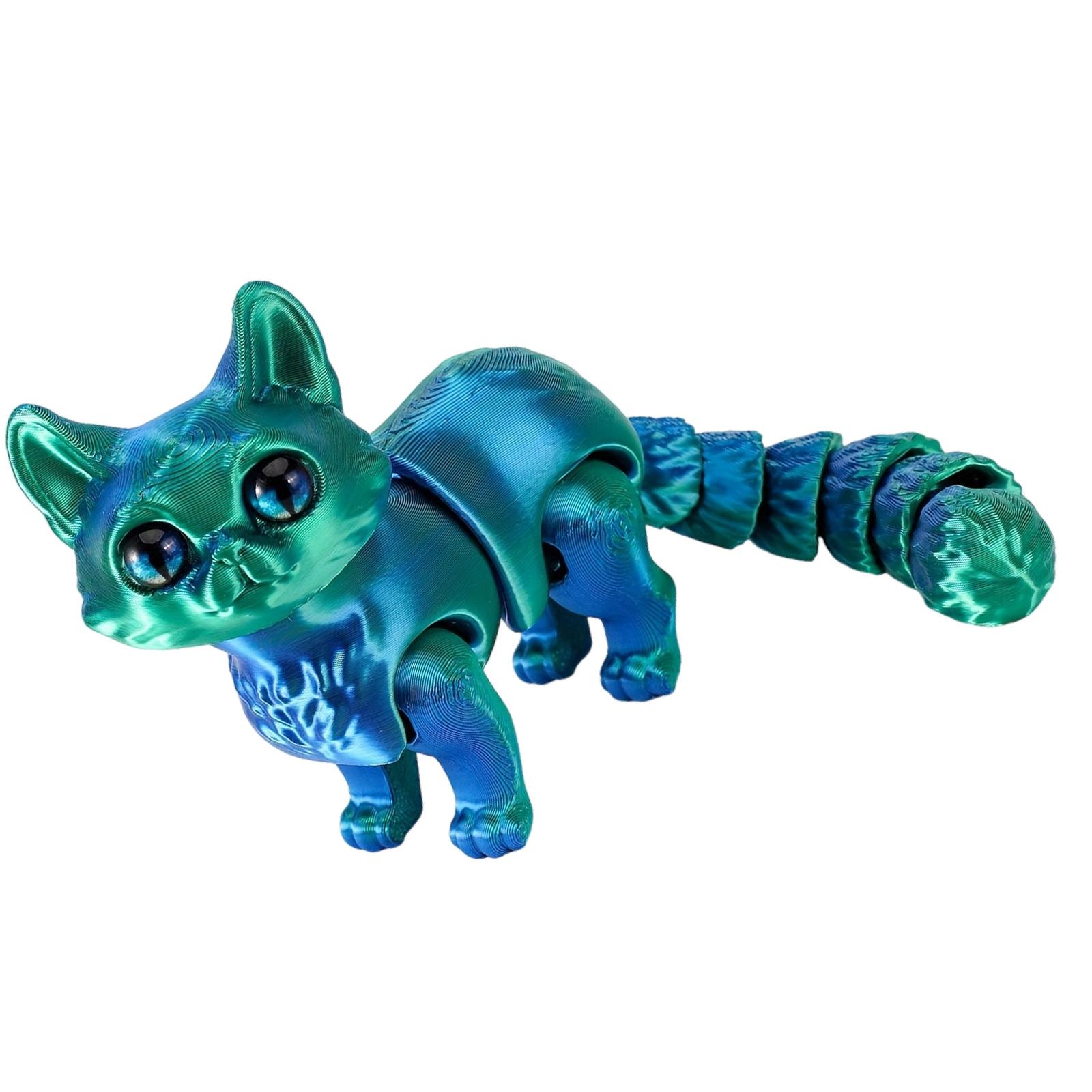 

Металлический котенок-фиджет, гибкая фигурка для снятия стресса для детей и взрослых, портативный шарнирный дизайн 4