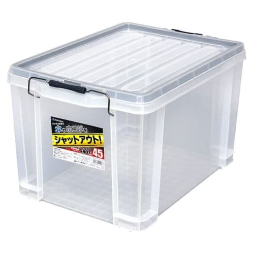 JEJ Astage Storage Box, Made In Japan, with Gasket, Simple Airtight Container, Stackable, Shield Container Shut #45, Disaster Preparedness, 38cm Wide