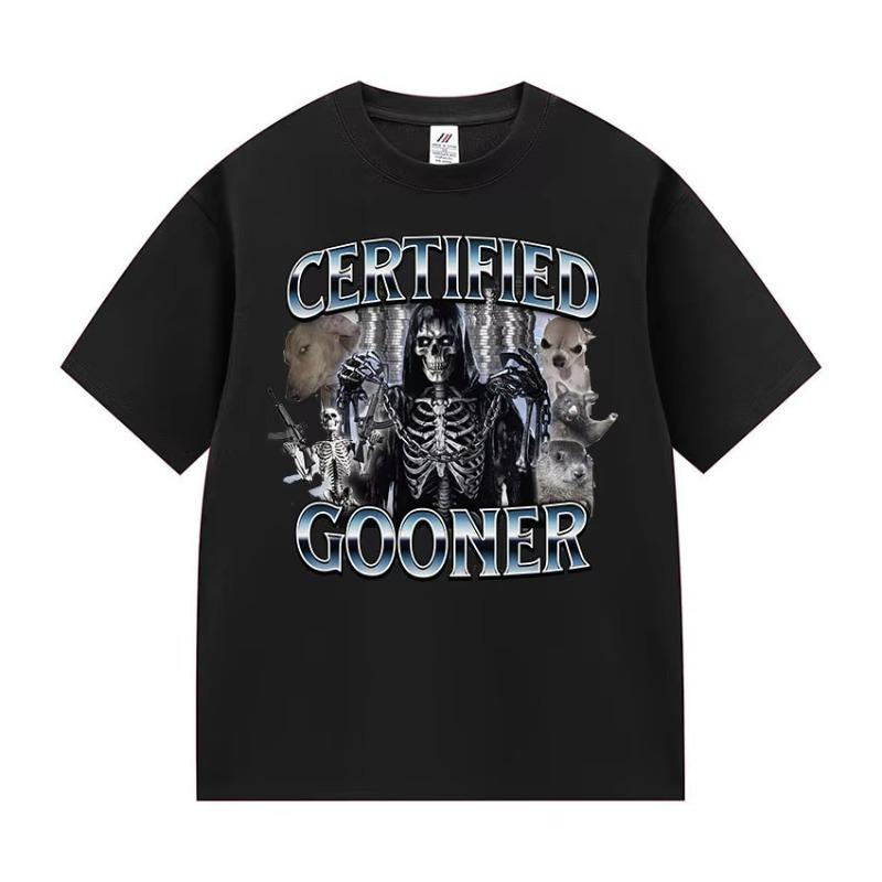 Funny Certified Gooner Screaming Possum Meme T Shirts Women Vintage Fashion Short Sleeve T-shirt O-Neck Unisex Cotton T-shirt