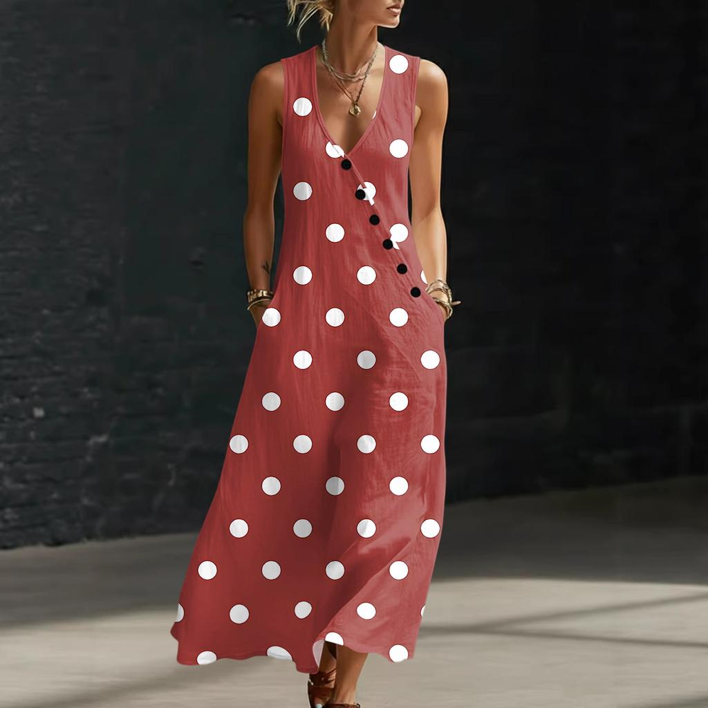 Robes d'été pour femmes Robe midi décontractée et fluide Robes d'été pour vacances à la plage Avec poches