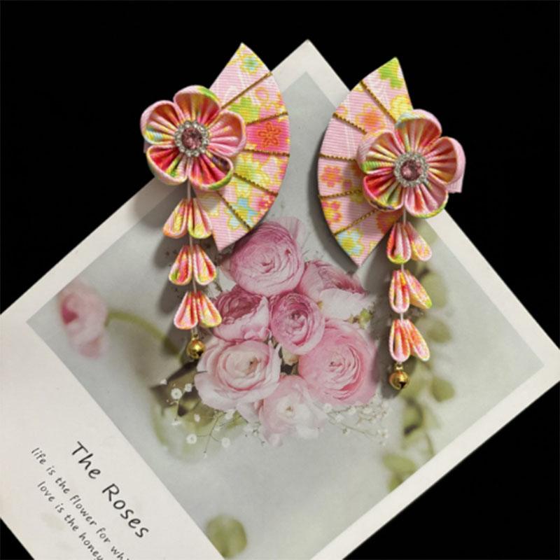 

2 шт. Заколка для волос в японском стиле, цветок с кисточкой, заколки для волос, аксессуары для волос для кимоно для женщин, заколка для волос, головной убор, заколки-автоматы, заколки для волос