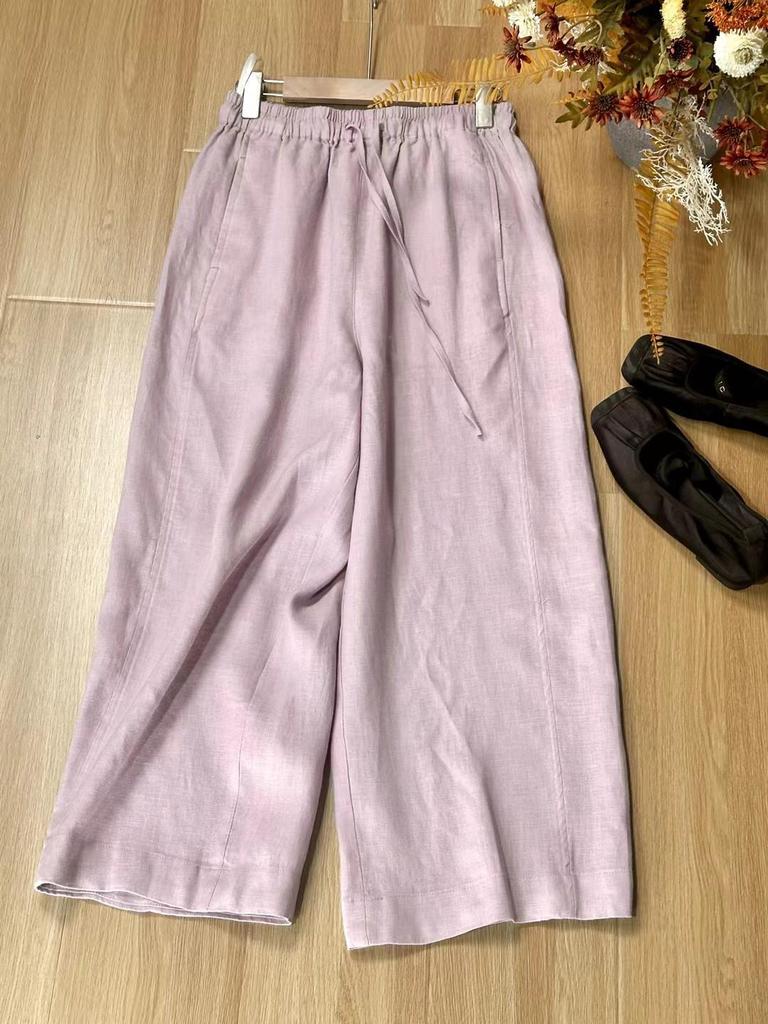2026 New Minimalist Japanese Linen Wide-Leg Women's Pants – Versatile, Casual, Loose Fit