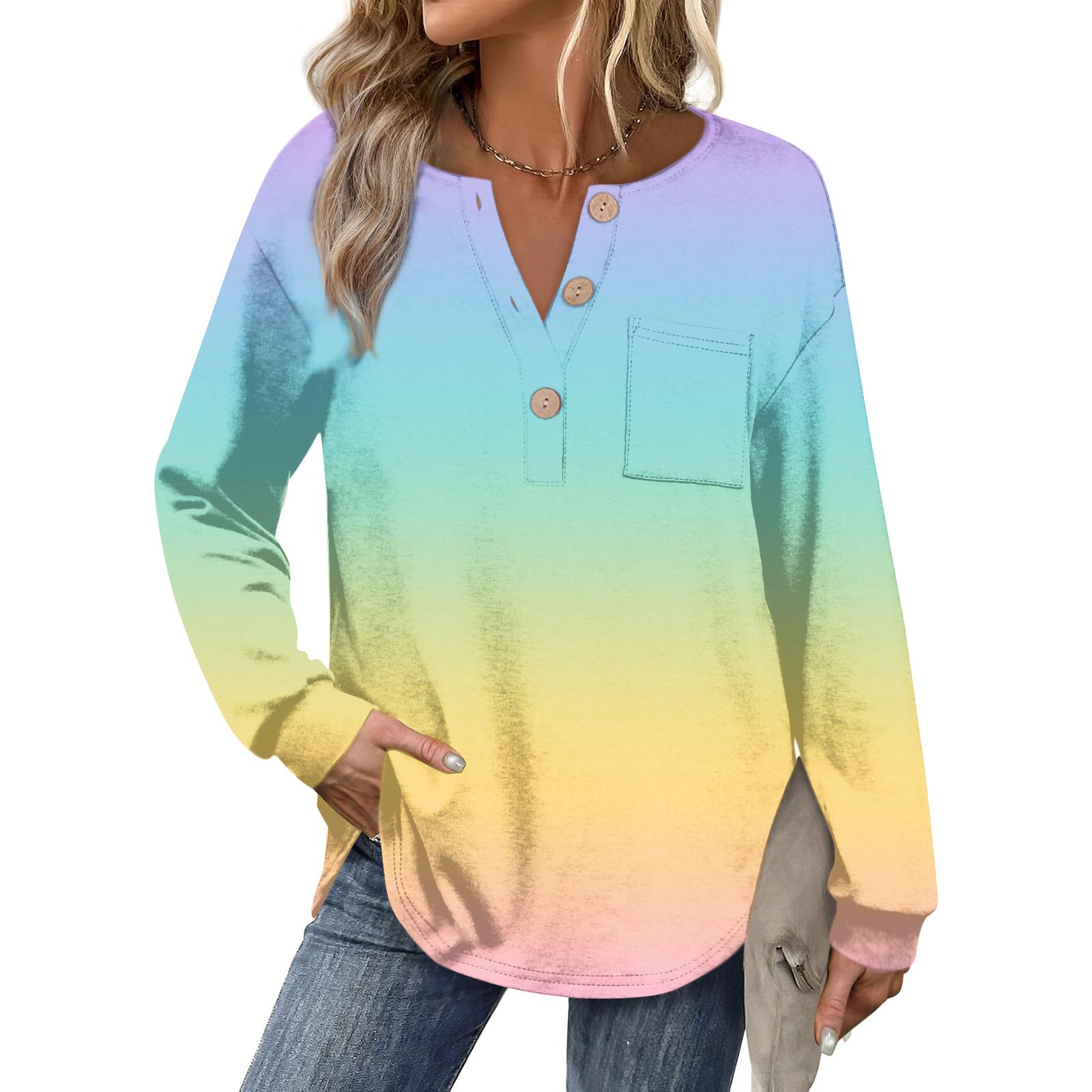 

Женский модный топ с длинными рукавами и градиентным принтом S жёлтый