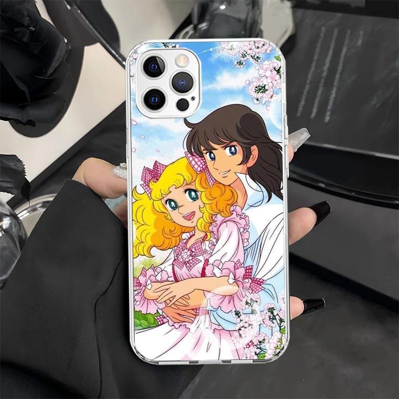 Candy 90s Anime Phone Case for iPhone 11 12 13 Mini 14 15 Plus 16 Pro Max 17 Air 16E 7 8 SE 17ProMax Soft Fundas Cover 11 12 13