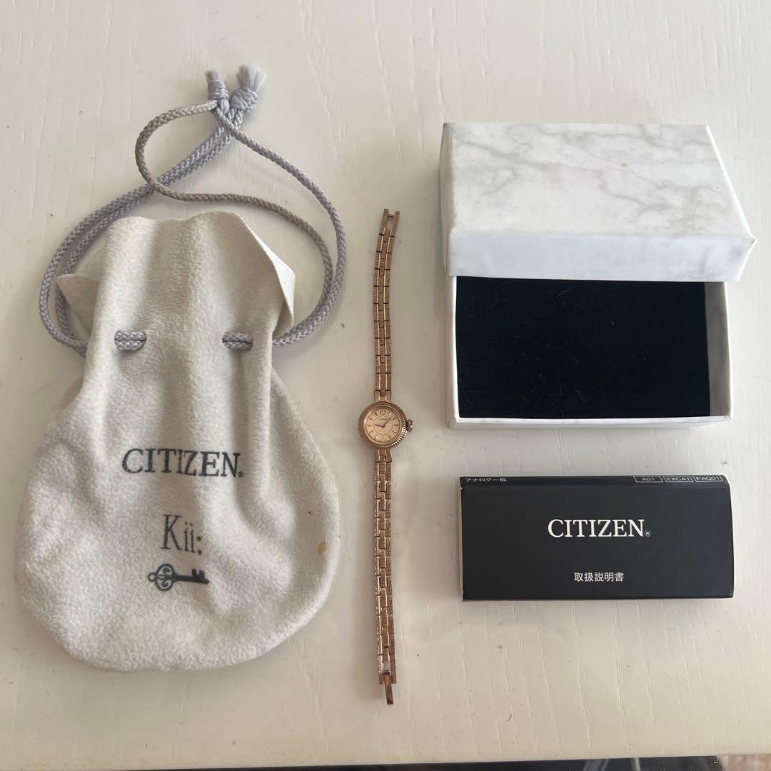 Used Citizen kii gold analog wristwatch small round