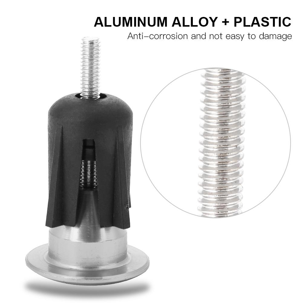 1 Pair Aluminum Alloy Bike Bicycle Handlebar Grip End Cap Plug Stopper Accessory(Titanium)