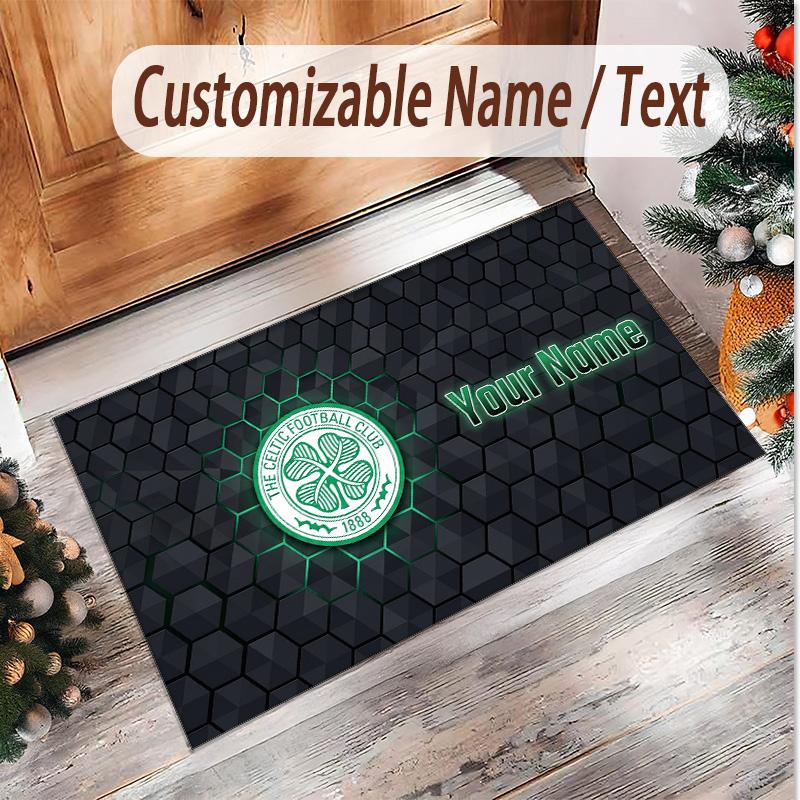 Personalized Crystal Velvet Carpet Celtic FC Pattern Non Slip Floor Rug