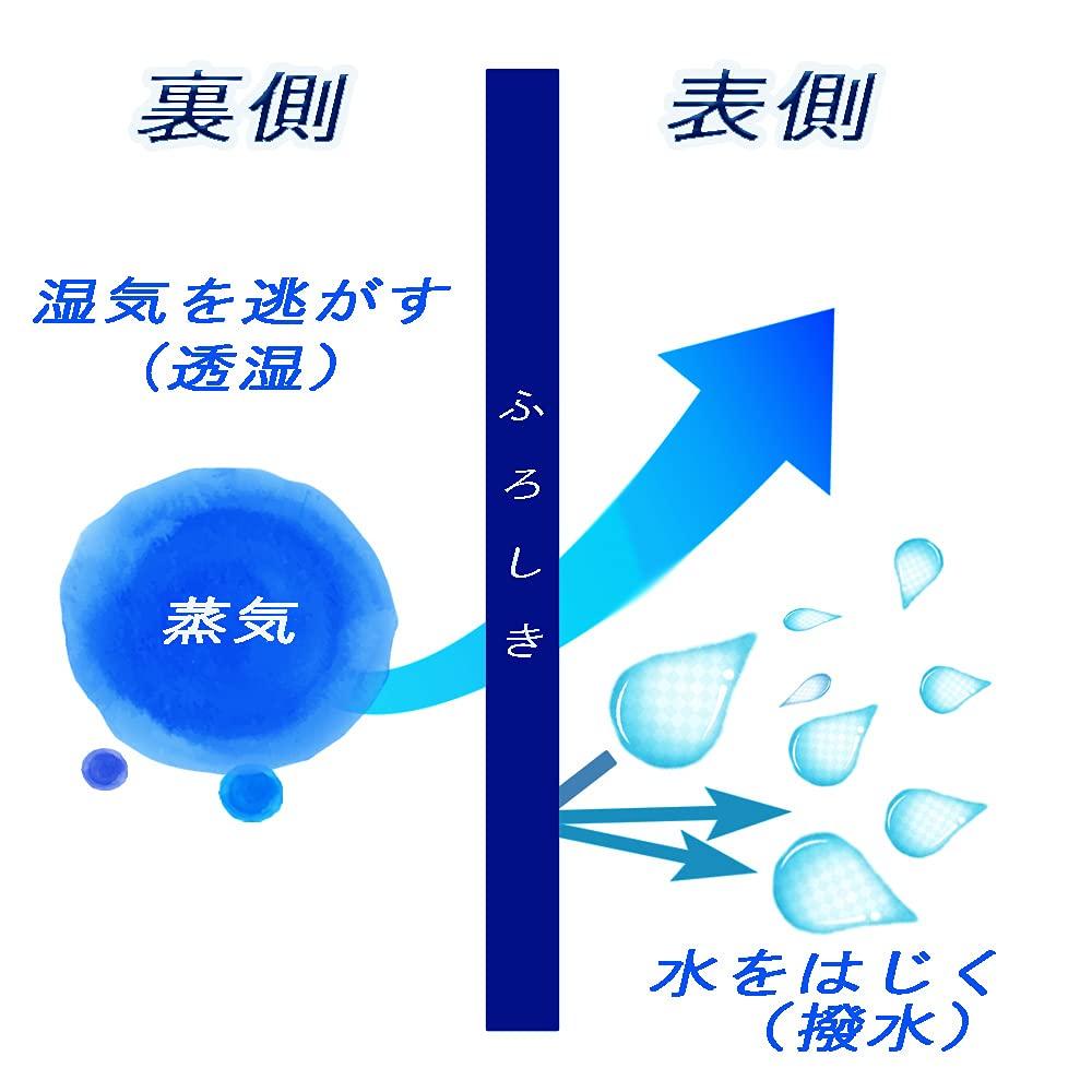 Furoshiki Made In Polyester Solid Disaster Preparedness Eco Portable Water-Repellent [Oshare Kobo], 70cm, Japan, Water-Repellent Furoshiki, Navy,